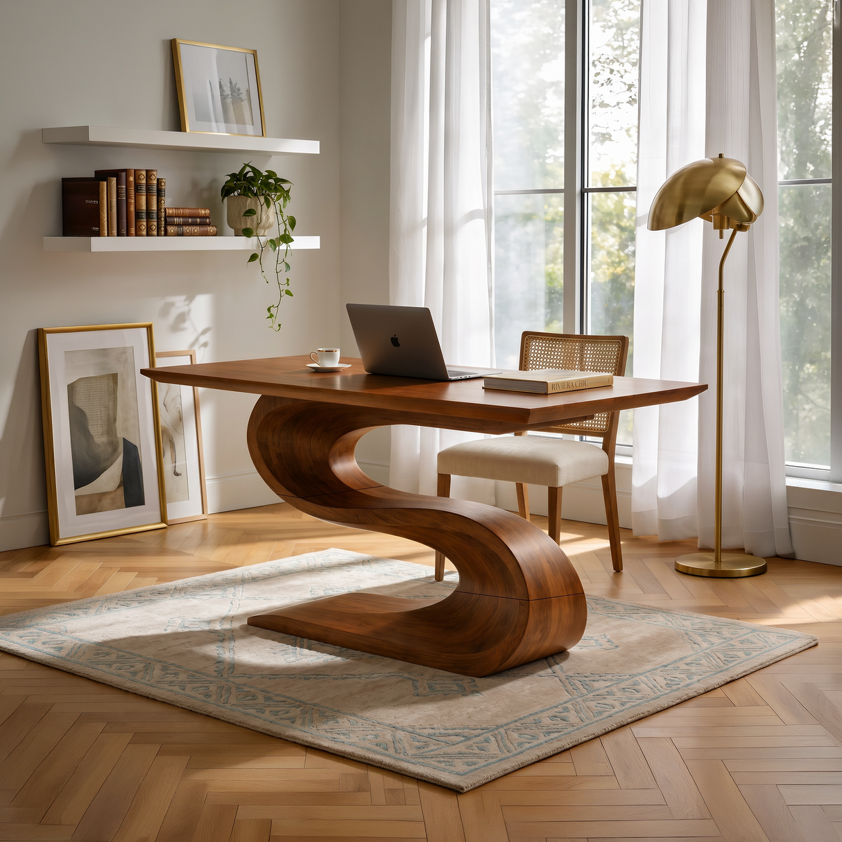 Contemporary Executive Desk For Open Workspace Interior Space