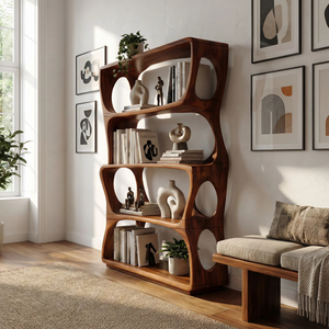 Minimalist Artistic Bookshelf Storage Organizer For Bedroom Space