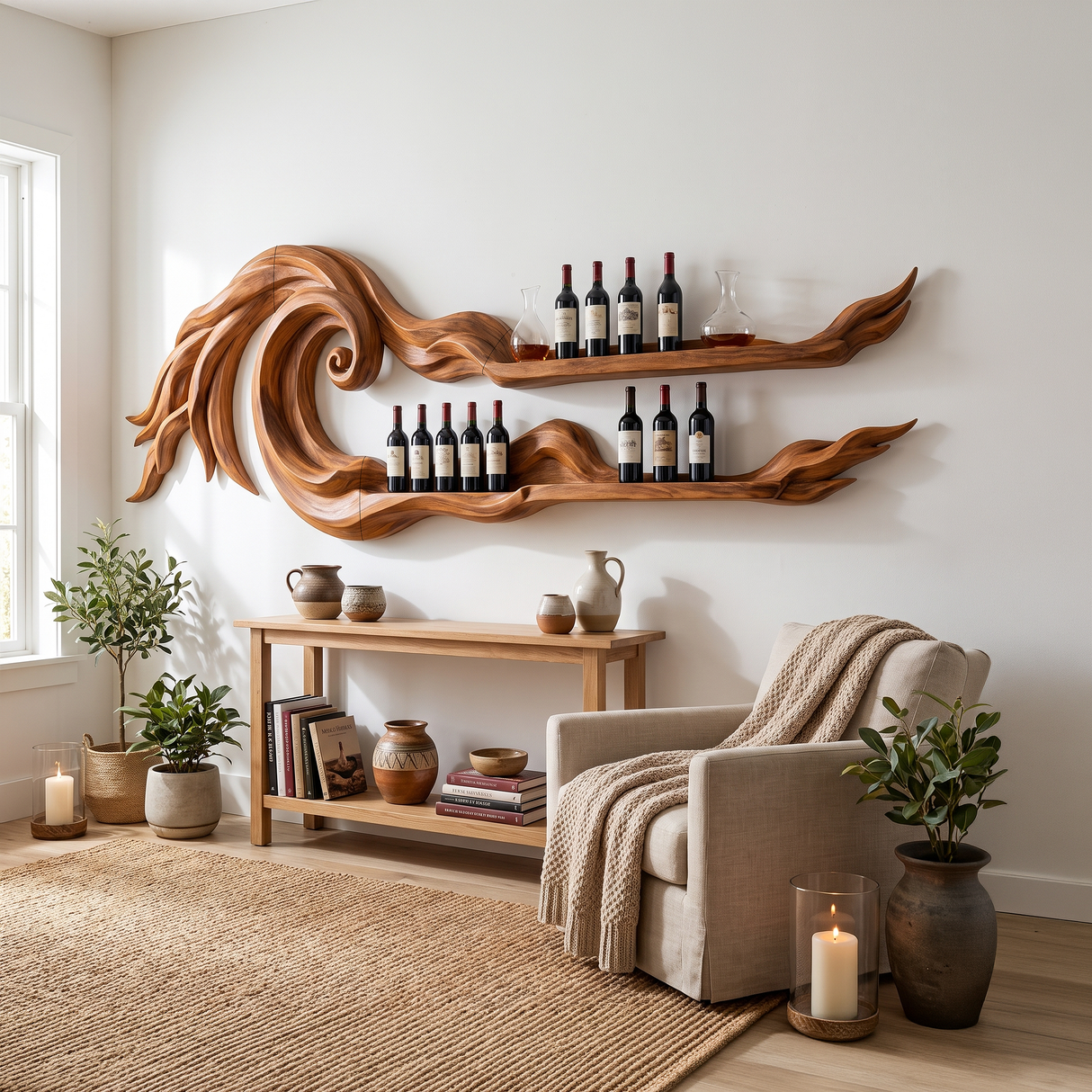 Coastal Wall Wine Rack For Beach House