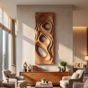 Mid Century Fluid Wall Art Panel For Entryway Space