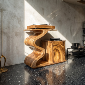 Modern Sculptural Turntable Stand Audio Lounge