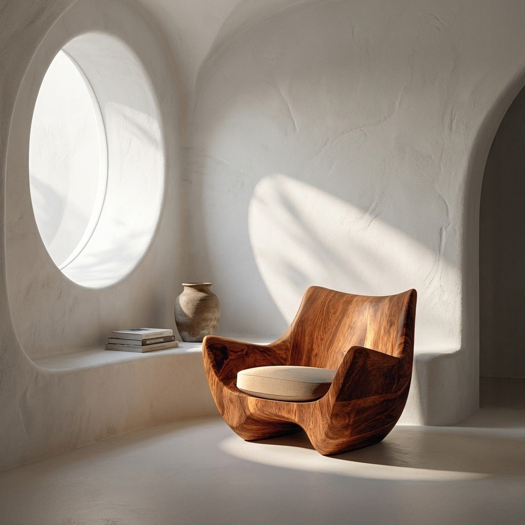 Organic Natural Wood Chair For Living Room
