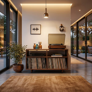 Minimalist Wooden Record Player Cabinet For Home Decor