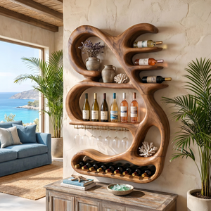 Organic Sculptural Wine Display Rack For Home Bar
