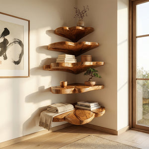 Farmhouse Leaf Wall Shelf Bathroom Wall Storage Organizer