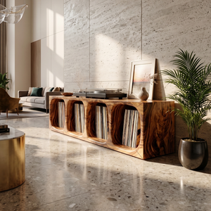 Contemporary Arch Vinyl Storage Cabinet Luxury Lounge
