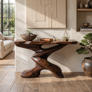 Rustic Farmhouse Console Table Entryway Design