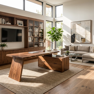 Modern Desk With Storage Shelf For Home Workspace