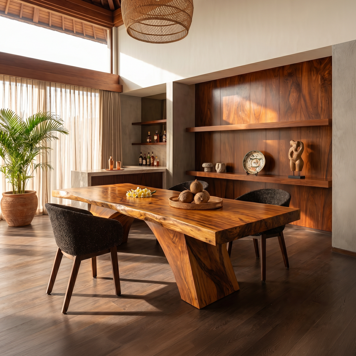 Mid Century Irregular Dining Table For Family Gathering Space
