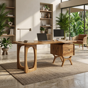 Organic Live Edge Executive Desk Modern Office