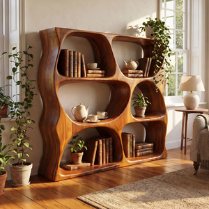 Modern Decorative Bookcase Storage Organizer For Living Room Space