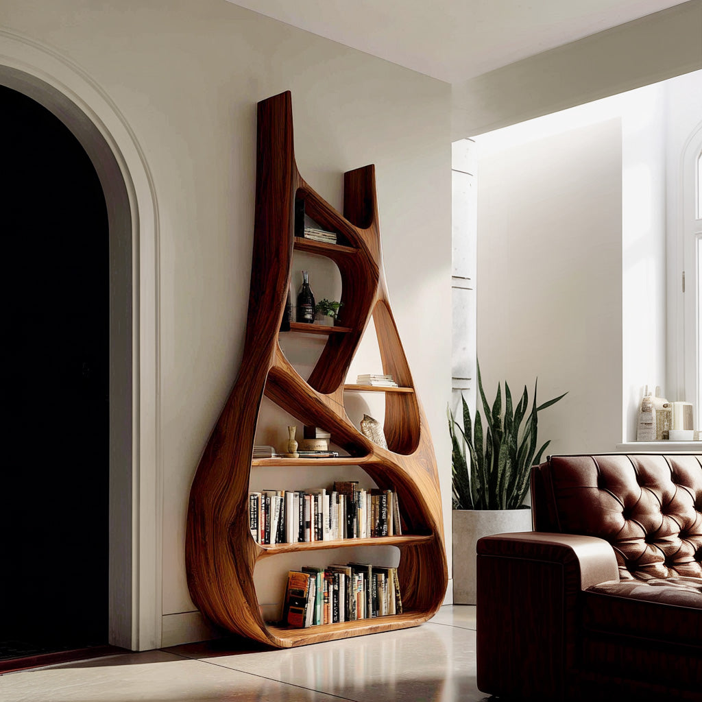 Minimalist Sculptural Bookshelf For Living Room Furniture