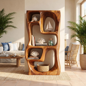 Modern Handcrafted Bookshelf Storage Organizer For Small Apartment