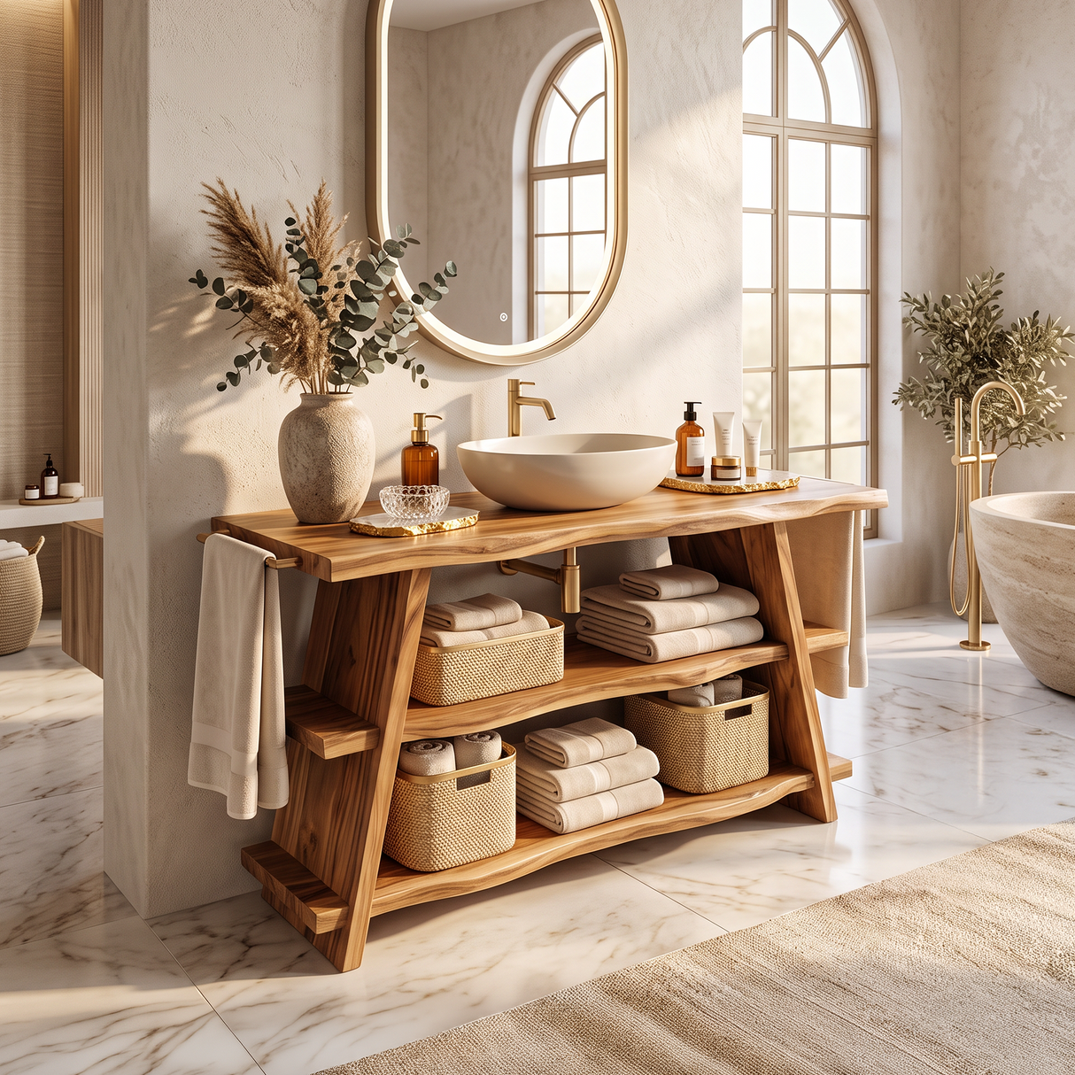 Rustic Vanity With Drawer For Compact Bathroom Spaces