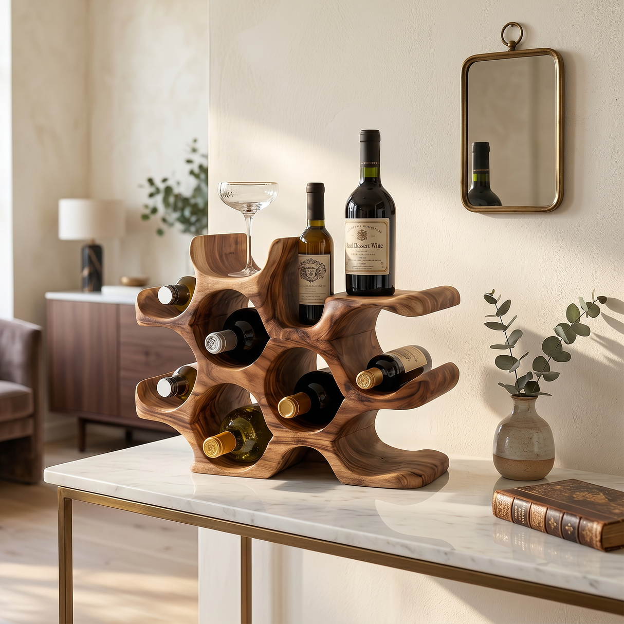Rustic Wine Holder For Warm Kitchen