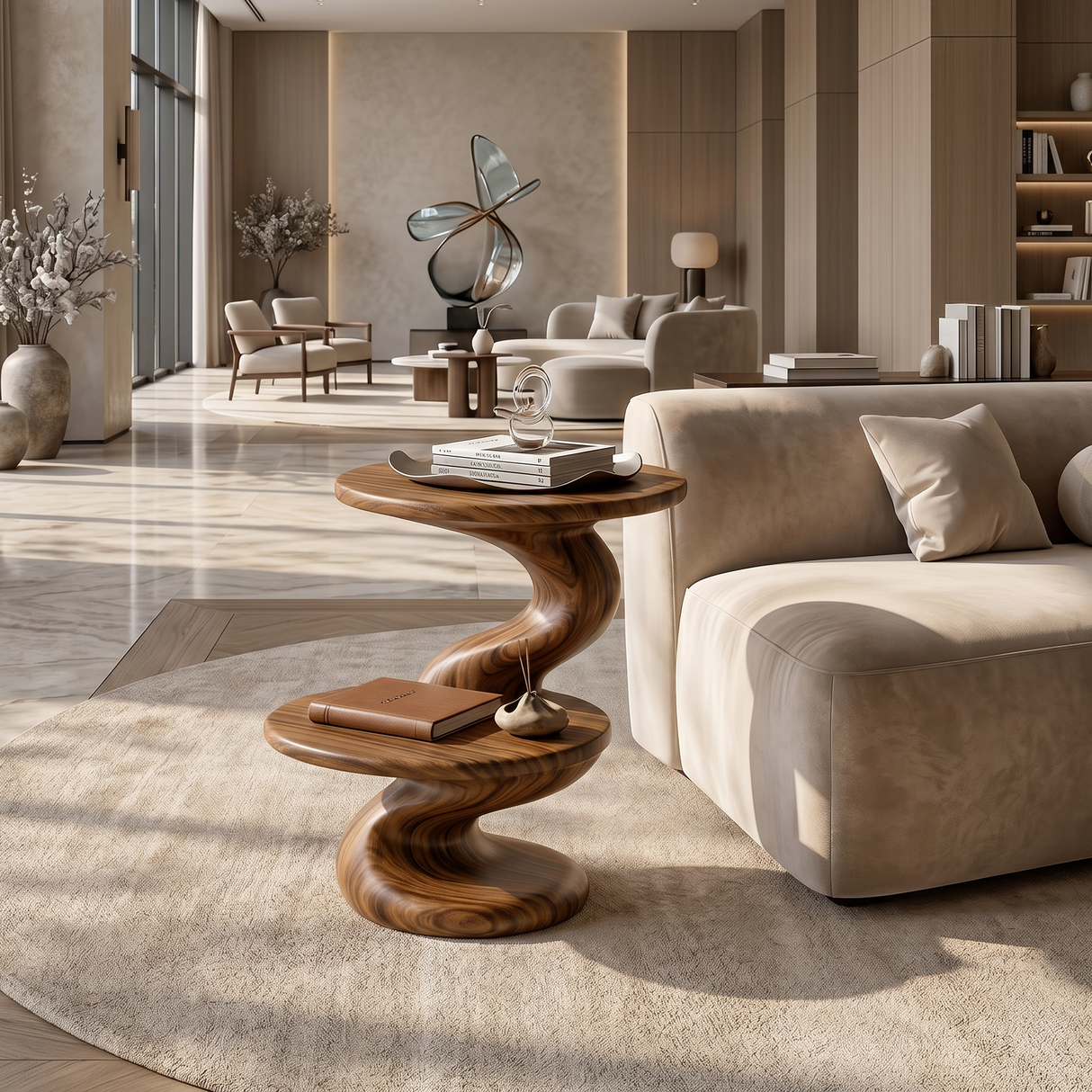 Contemporary Two Tier Side Table Modern Lounge