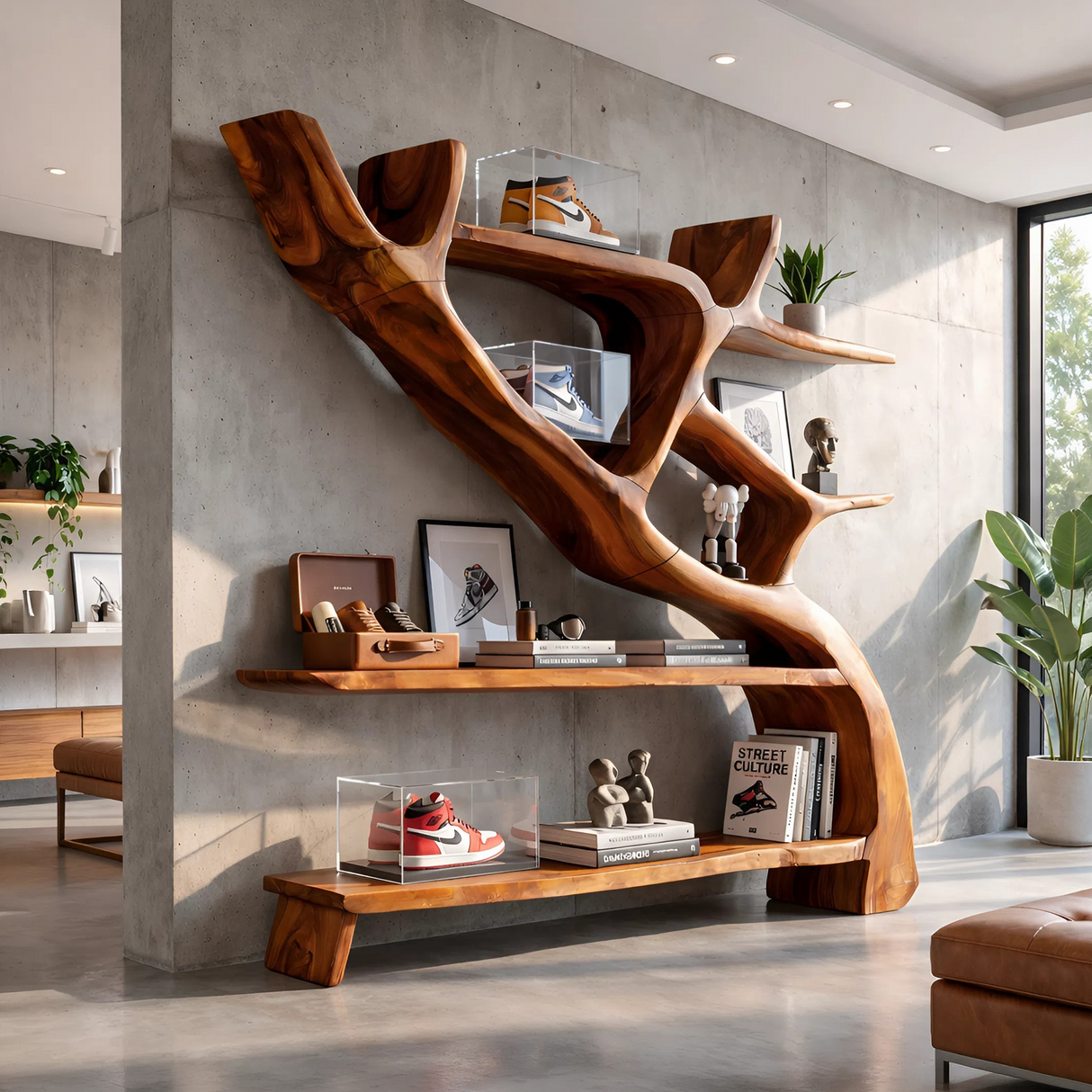 Scandinavian Artistic Bookshelf Storage Organizer For Study Room