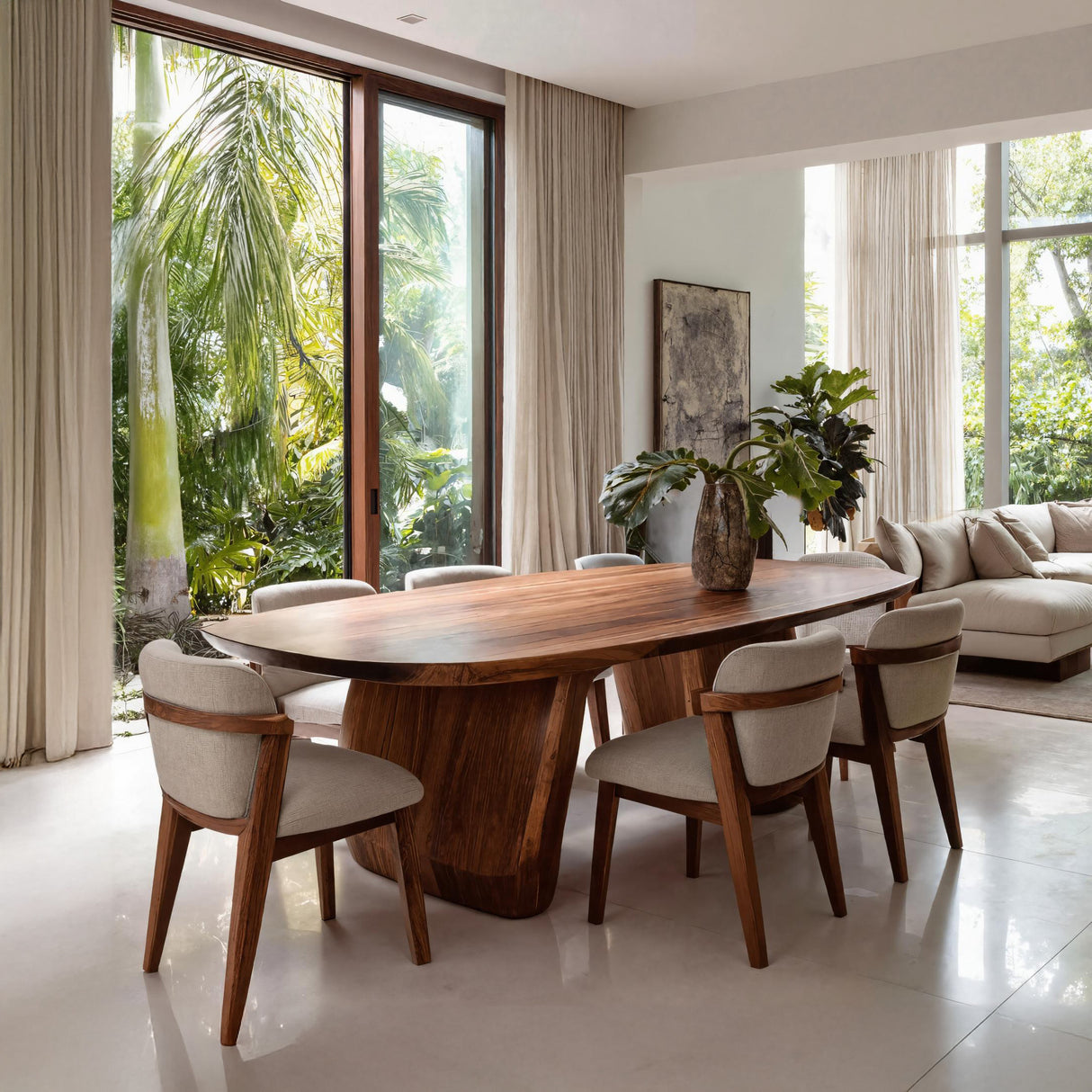 Mid Century Organic Dining Table For Dining Room