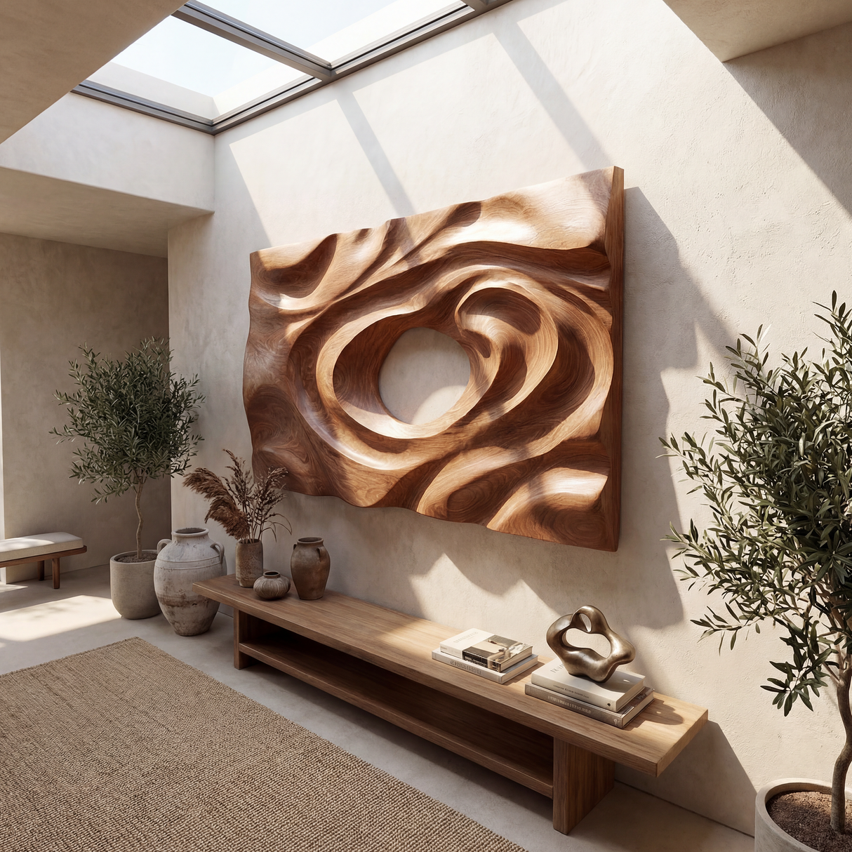 Scandinavian Carved Wall Decor Panel For Bedroom Space
