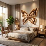 Modern Wooden Butterfly Wall Art Hand Carved For Living Decor
