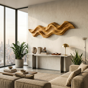Organic Curved Wood Wall Art For Contemporary Home Decor