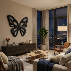 Elegant Abstract Butterfly Wooden Wall Art For Living Room Accent