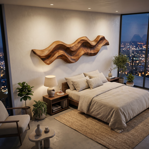 Organic Curved Wood Wall Art For Contemporary Home Decor