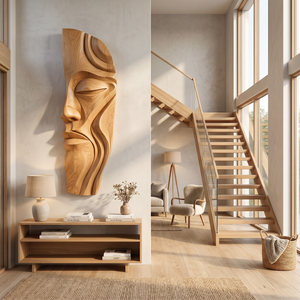 Modern Abstract Face Wood Wall Art For Interior Design