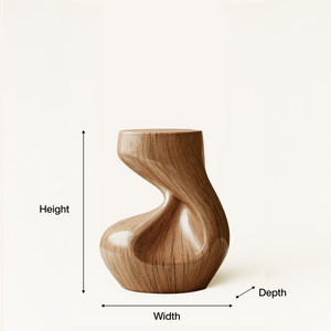 Handcrafted Solid Wood Abstract Sculpture For Entryway