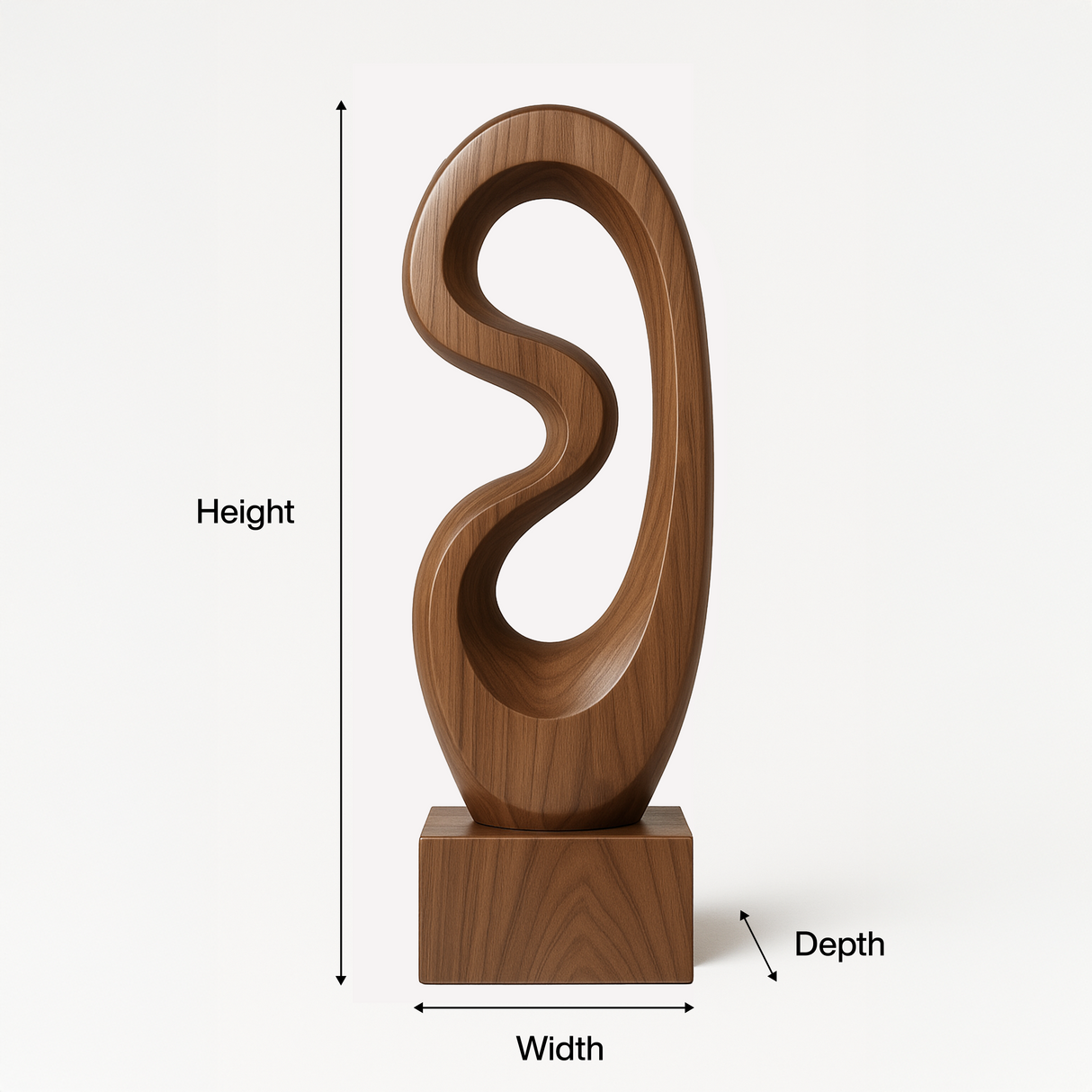 Rustic Solid Wood Abstract Statue For Interior Design