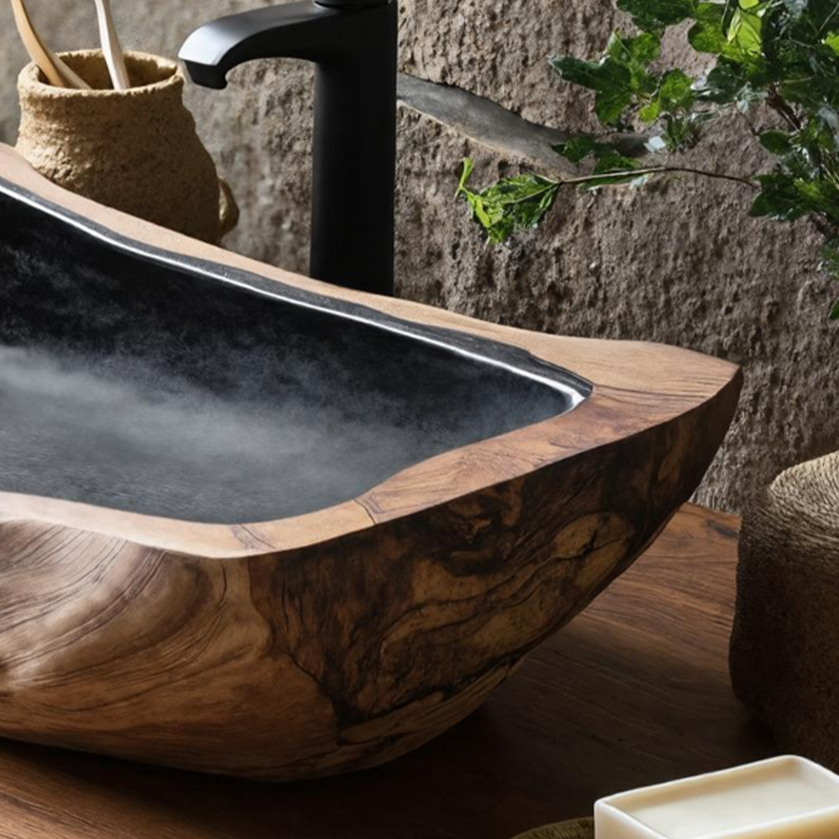 Farmhouse Rustic Wooden Vessel Sink For Home Bathroom