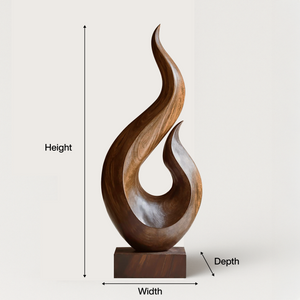 Handcrafted Abstract Wood Statue For Home Accent