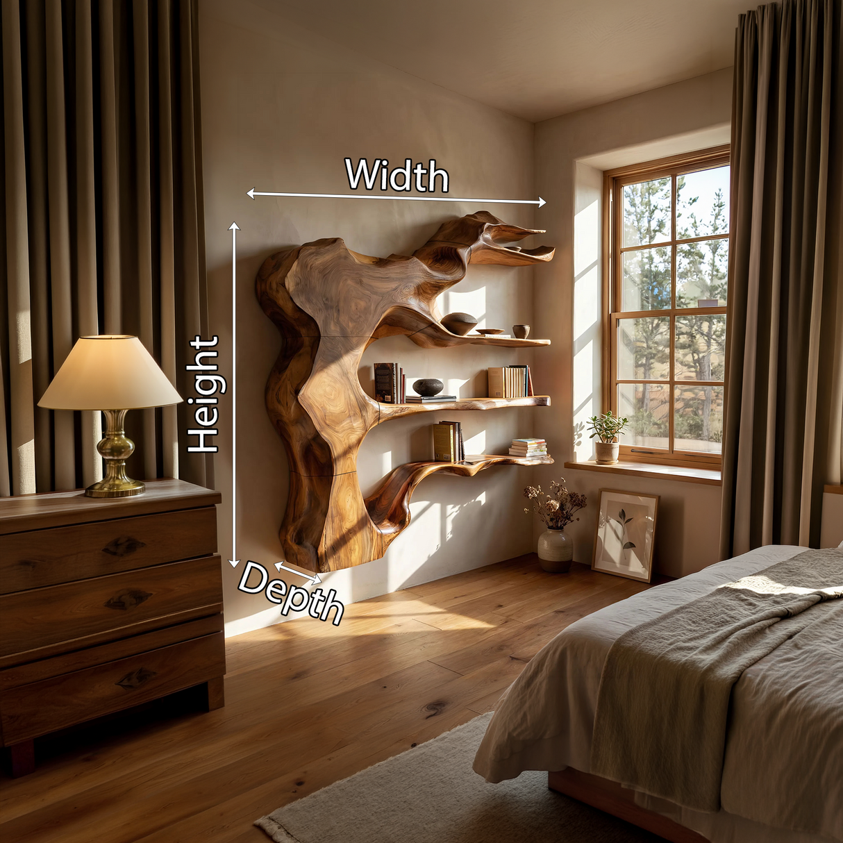 Modern Floating Shelves For Bedroom Wall Storage Organizer