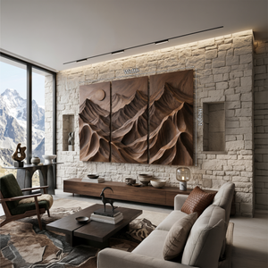 Contemporary Mountain Panel Wall Art For Modern Interior