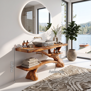 Modern Live Edge Tree Trunk Vanity For Contemporary Bathroom Furniture