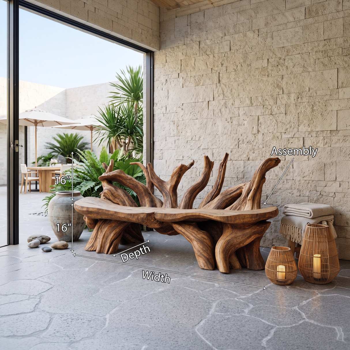 Mid Century Wooden Bench Outdoor Decor For Sleek Exteriors