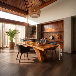 Mid Century Irregular Dining Table For Family Gathering Space