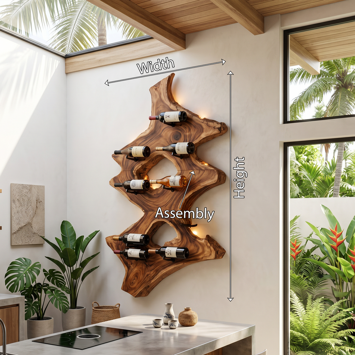 Mid Century Wine Stand For Kitchen Home Bar Display