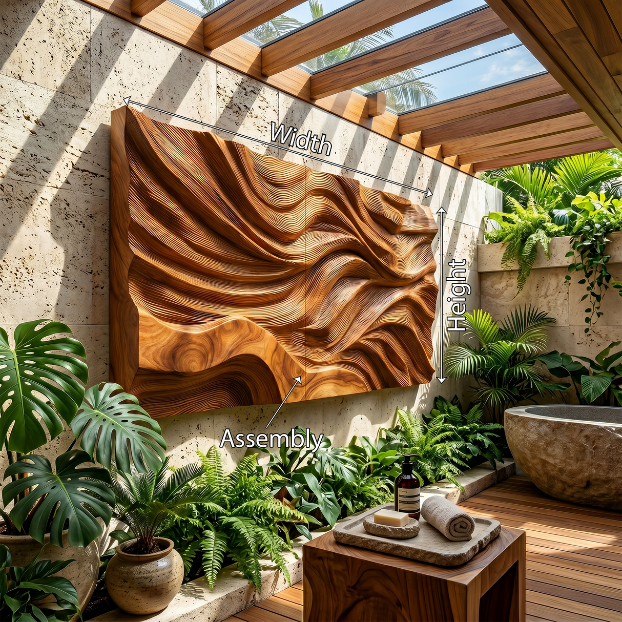 Rustic Sculpted Sunset Wood Wall Art Modern Luxury Interior