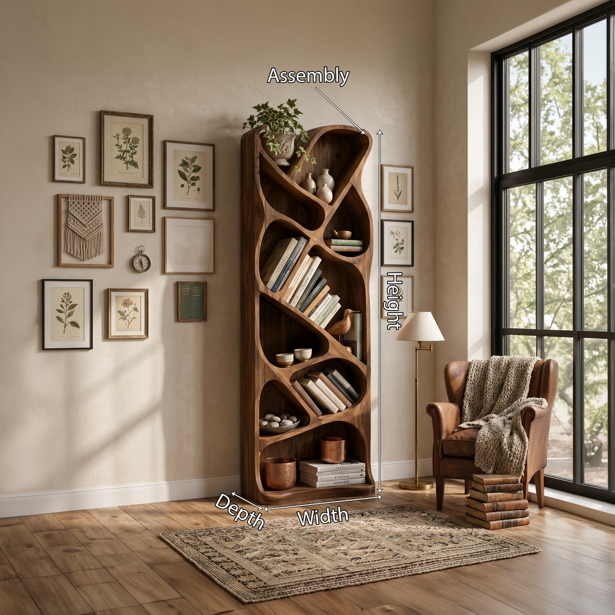 Mid Century Open Bookcase For Modern Interior