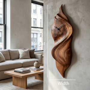 Handcrafted Sculptural Wooden Wall Clock For Cozy Bedroom