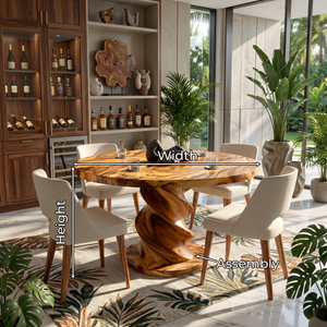 Sculptural Round Bistro Table For Tropical Dining Room
