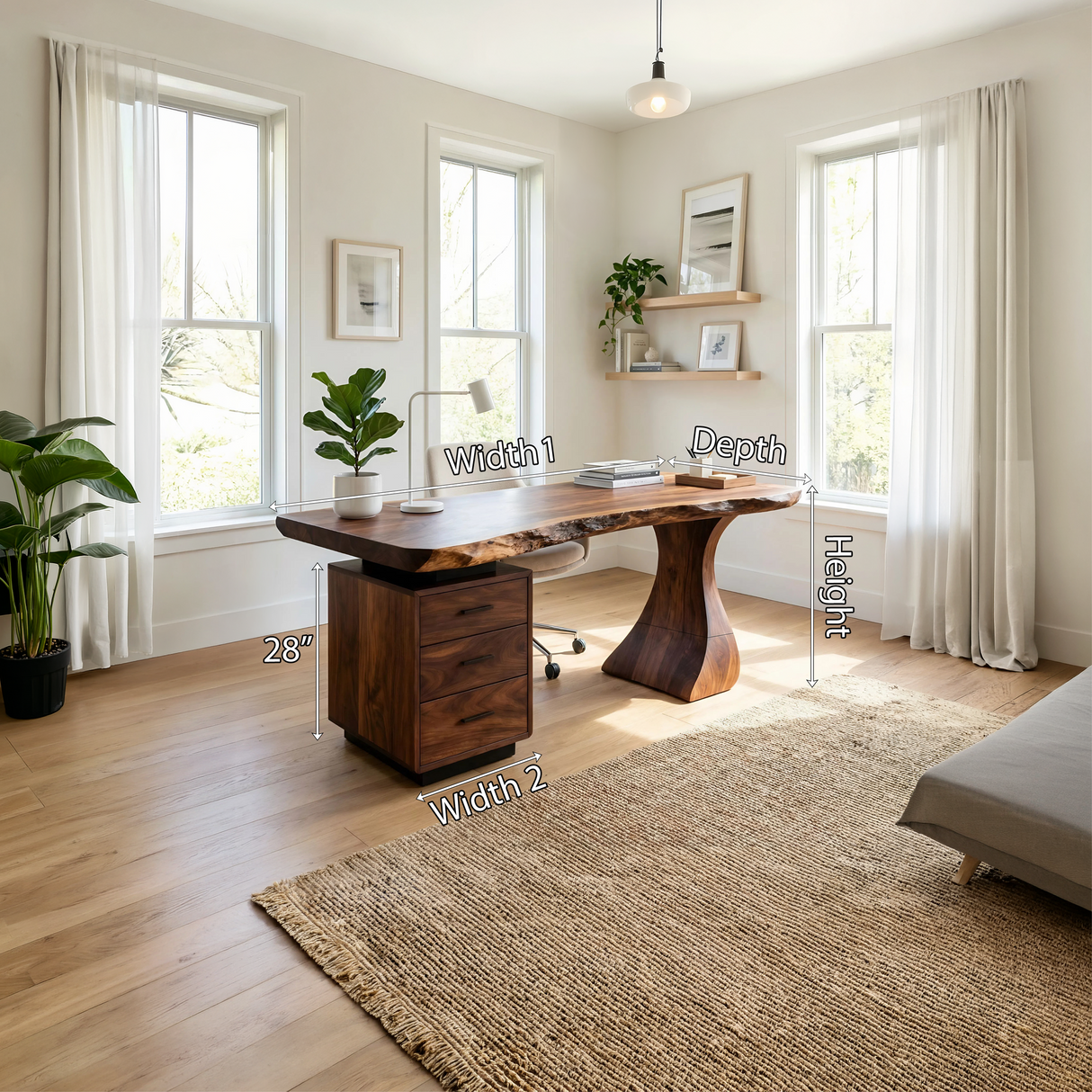 Modern Desk With Drawers For Elevated Work Space