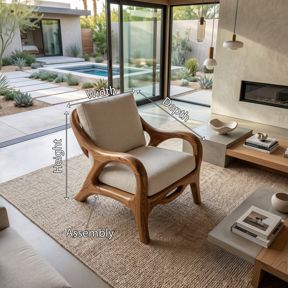 Organic Modern Sculptural Lounge Chair Luxury Living Room
