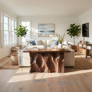 Minimalist Raw Edge Hall Table For Apartment Entryway Space