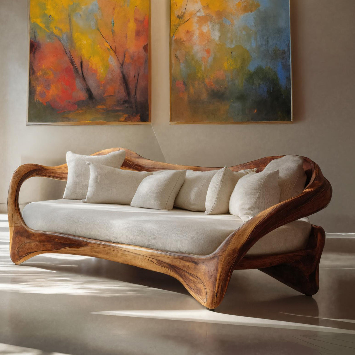 Organic Curved Sofa For Living Room Decor