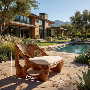 Organic Natural Wood Accent Chair For Living Room