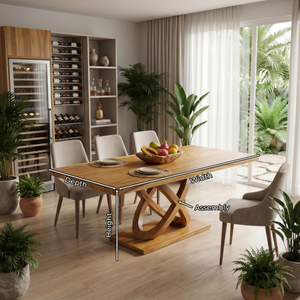 Light Wood Gathering Table For Tropical Dining Room