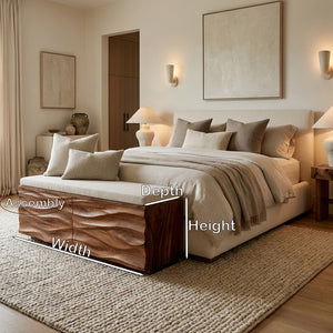 Modern Wave Storage Bench For Home Decor