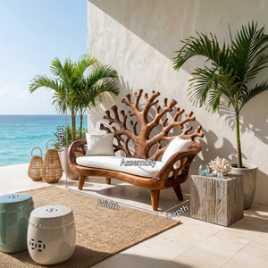 Modern Coral Tree Back Bench For Patio Interior Space